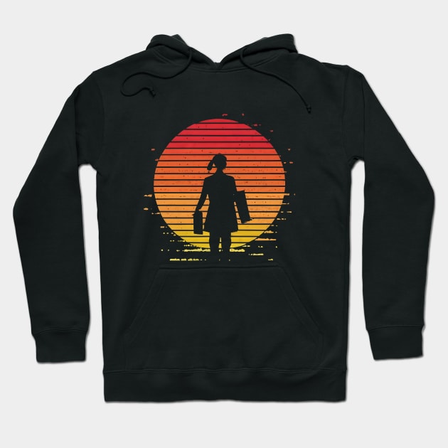 School Teacher Retro Sunset Hoodie by SimpliPrinter